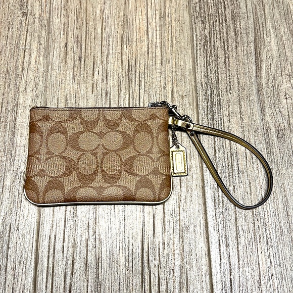 Coach Wristlet Brown and Tan - Picture 3 of 5